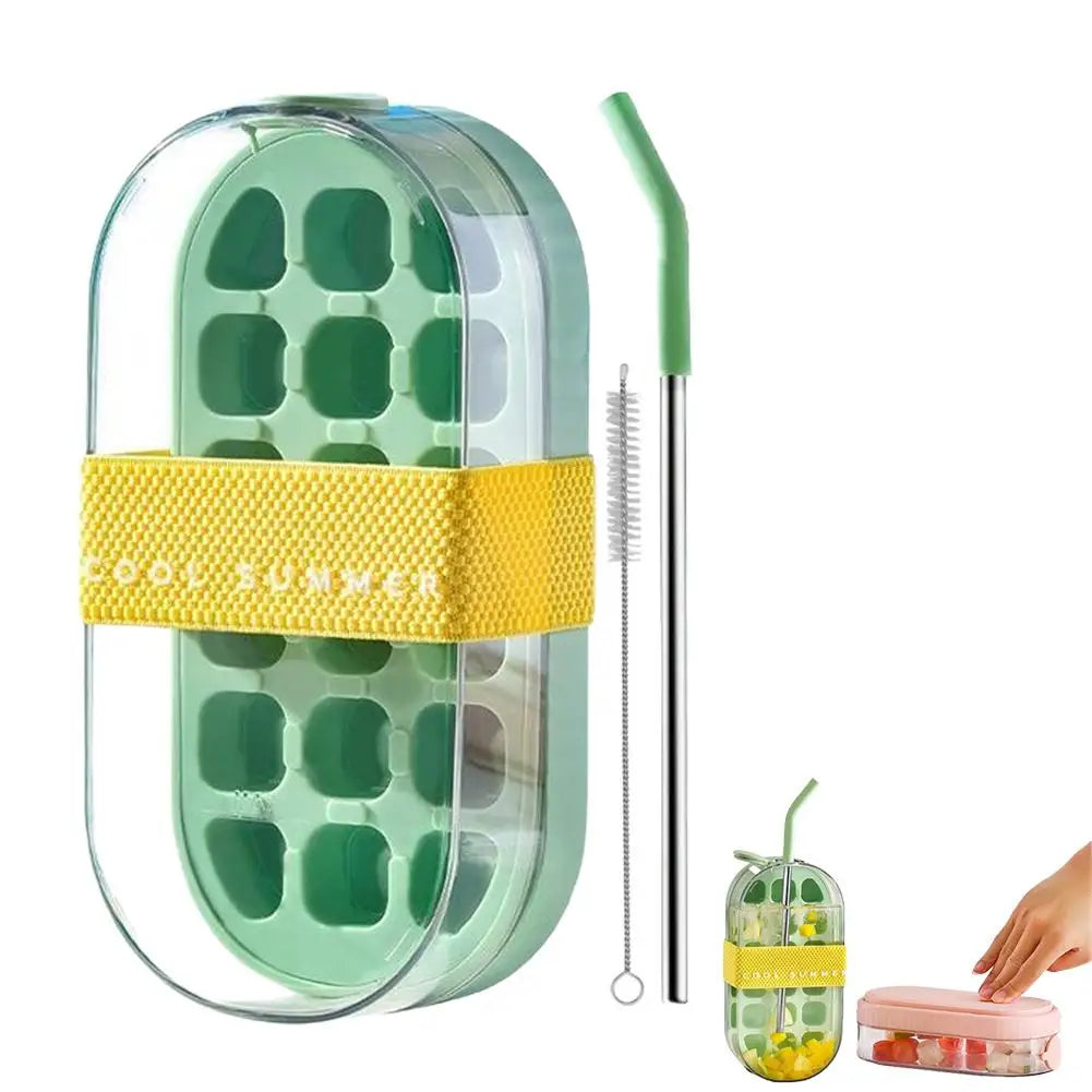 Ice Cube Bottle Outdoor Picnics Office Use Multifunctional Tray Easy Qme Green
