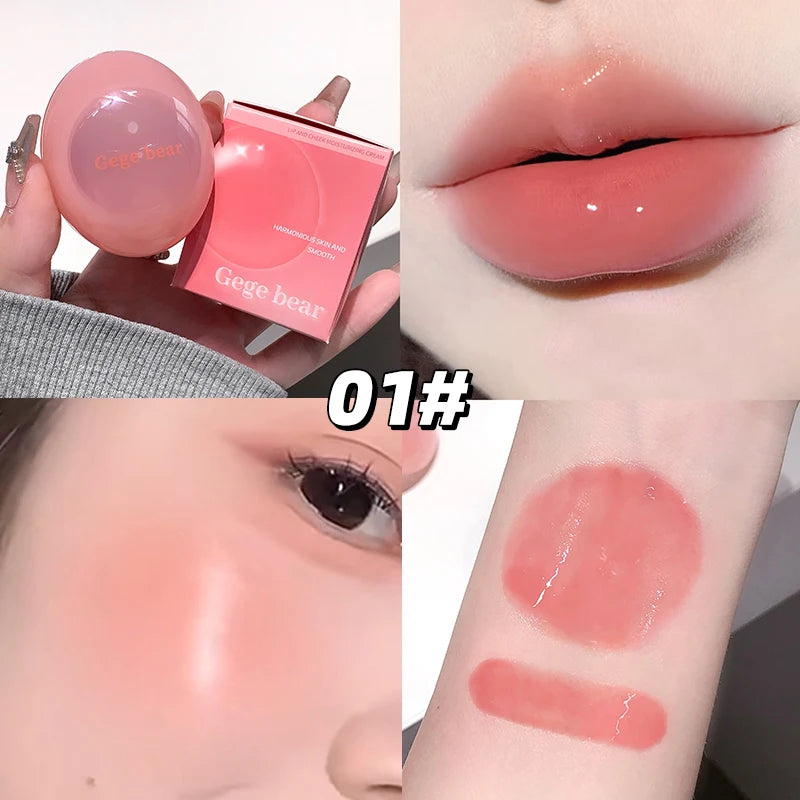 Gege Bear Dual-use Lip Jelly Glaze Blush Moisturizing Jam Gloss Honey Qme GX1398-01
