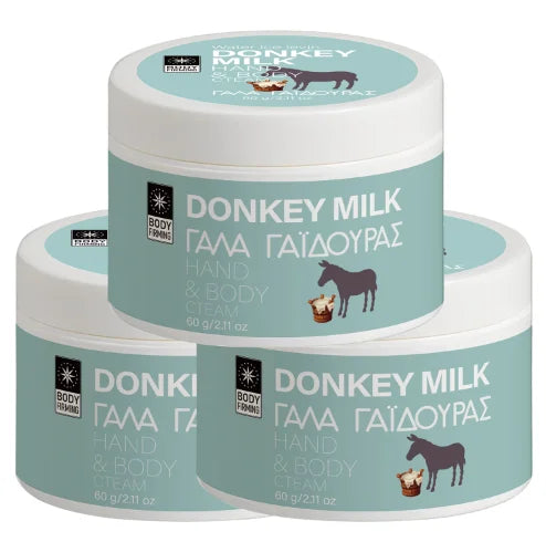 Donkey Milk Hand & Body Cream, Moisturizing & Firming Cream with Hyaluronic Acid & Coconut Oil for Nourished Skin Qme Beige 60g