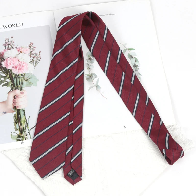 Burgundy Ties Women Mens Necktie Stripes Paisley Groom Neck Tie Qme