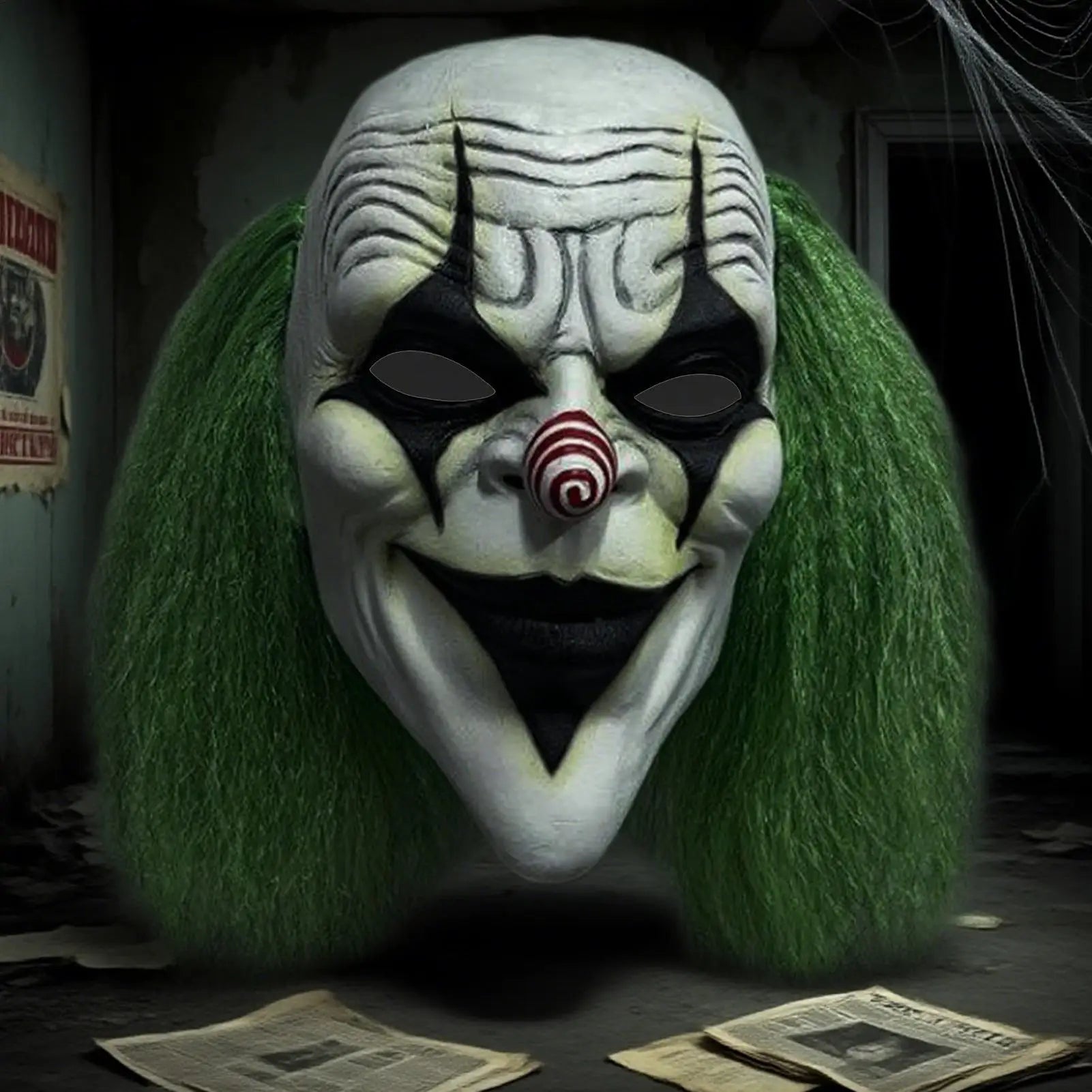 Horror Masque Clown Glow-in-the-dark Halloween Face Covering Cover Qme