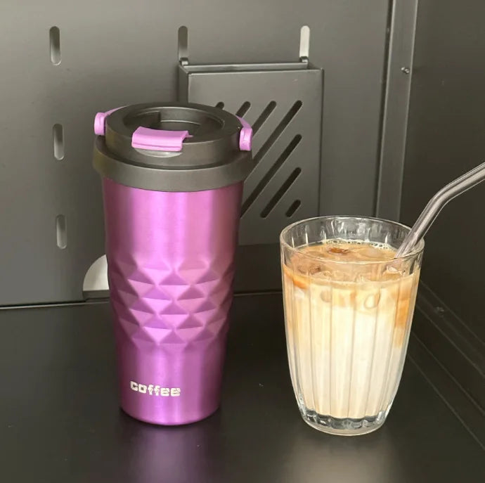 Portable Office Diamond-shaped Insulated Cup Qme PURPLE 500ml