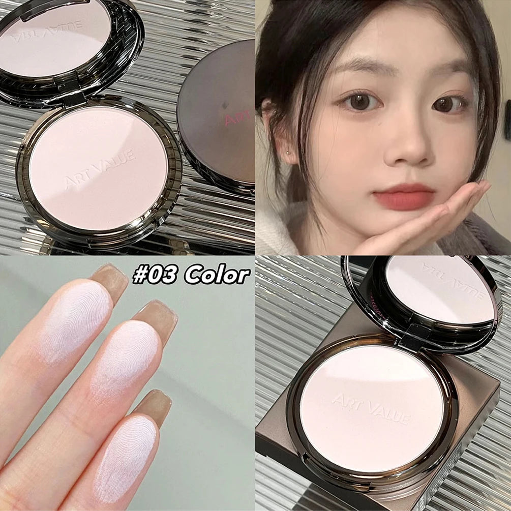 3 Colors Face Pressed Powder Long Lasting Oil Control Face Foundation Waterproof Face Powder Brighten Skin Concealer Cosmetics Qme 03