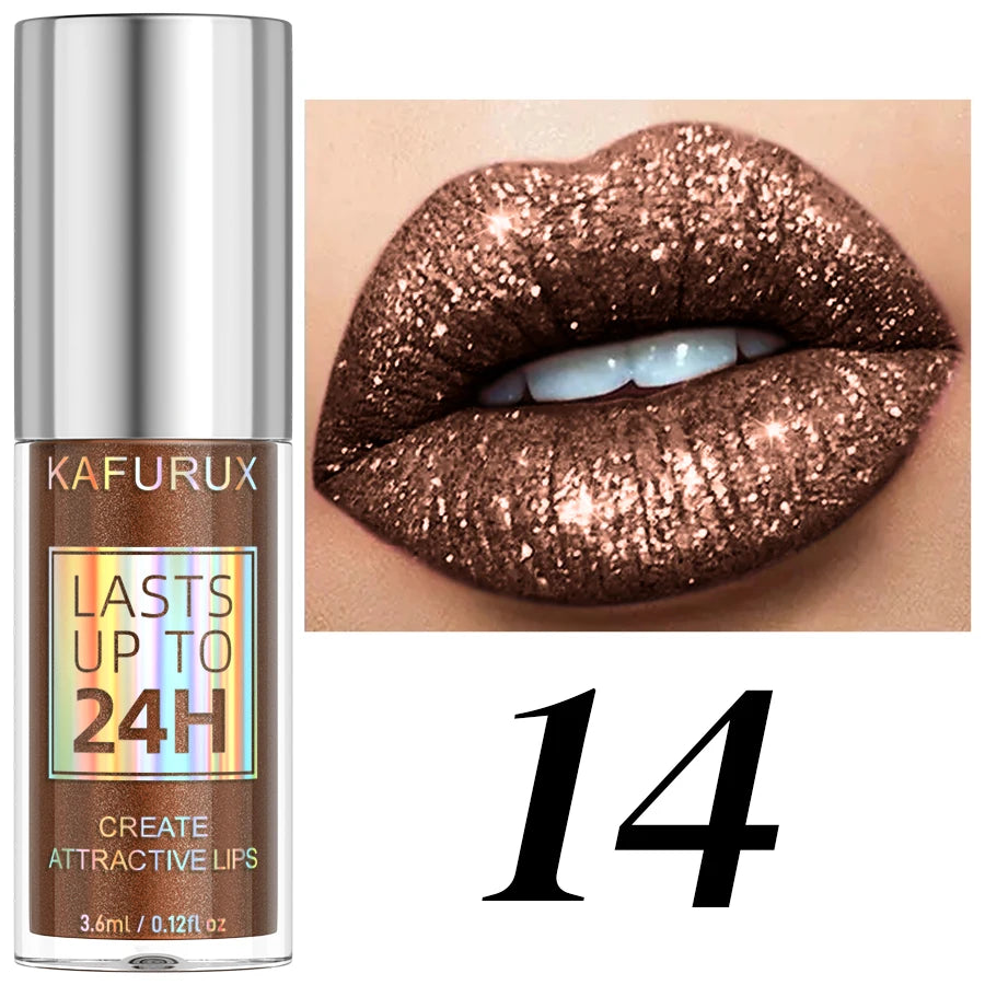 20 Matte Shiny Glitter Liquid Lipstick Lip Gloss Diamond Makeup Qme 14