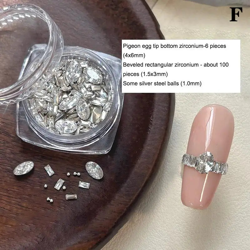 3D Nail Art Rhinestone Assemble Heart Butterfly Flatback Glass Qme F