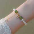 Fu Character Lucky Hetian Jade Hare Stars Antique Bracelet Creative Cute Female Temperamental Fashion Gifts Femme Qme Fu green