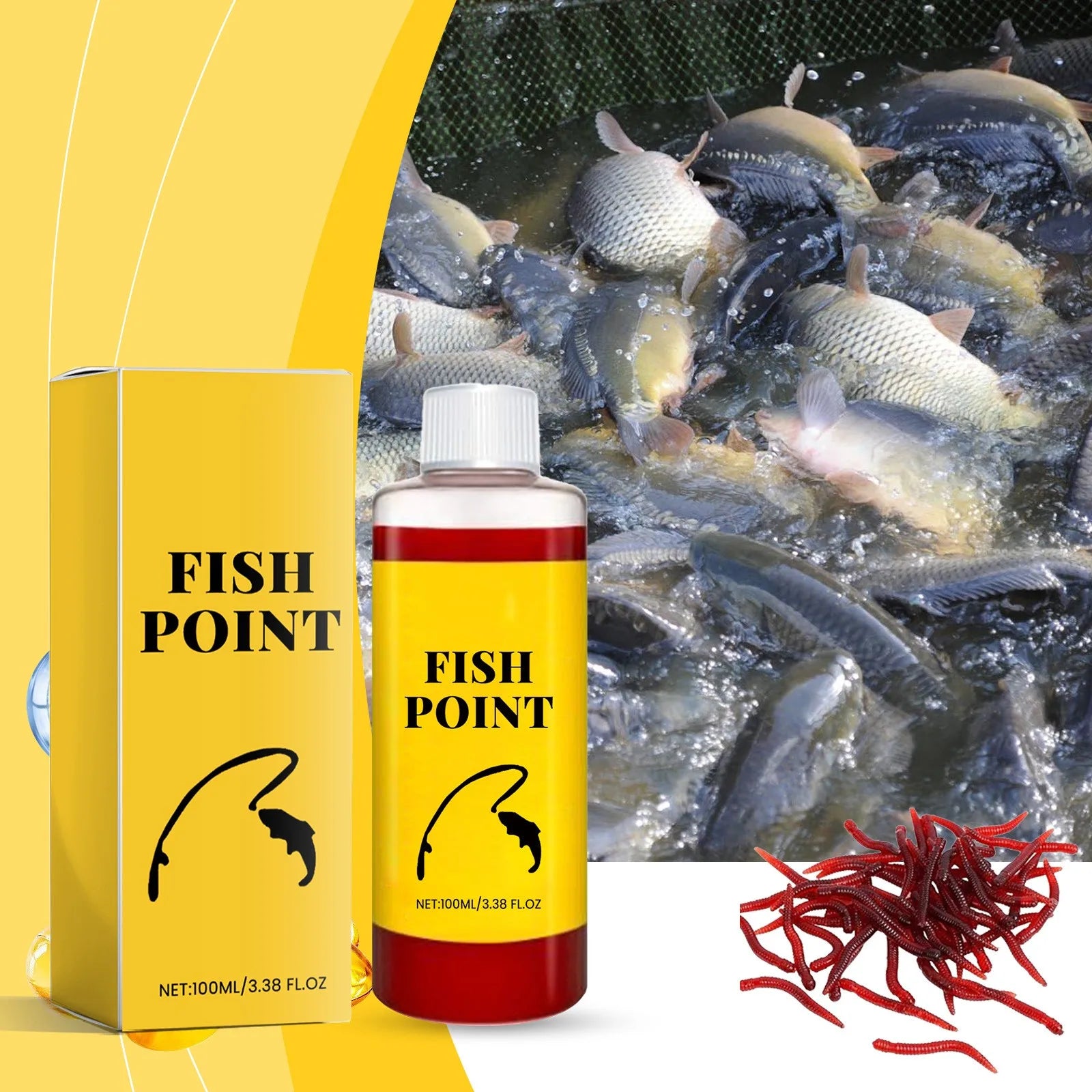 100ml Fish Feed Nutrient Fishing Wild Fishing Fish Attractant Fish Attractor Fishy Smell Flavor Bite Activator Fishing Lures Qme as shown One Size