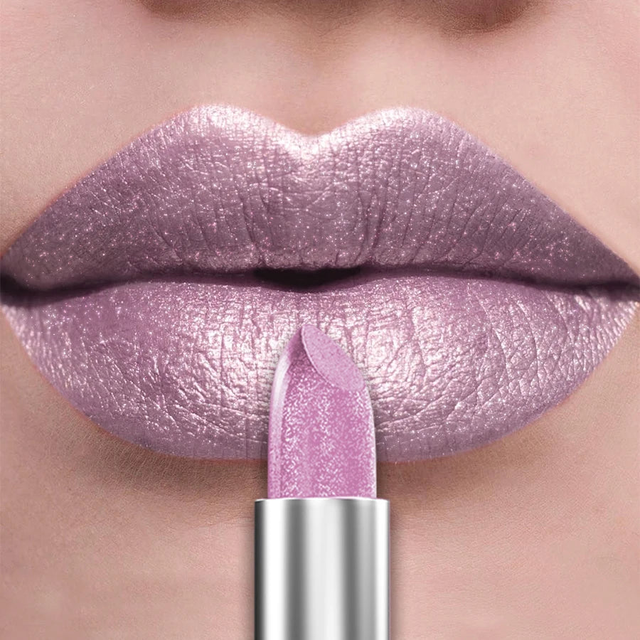 21Colors Bold Intense Glitter Shiny Metallic Lipstick Pearlescent Lip Qme 101