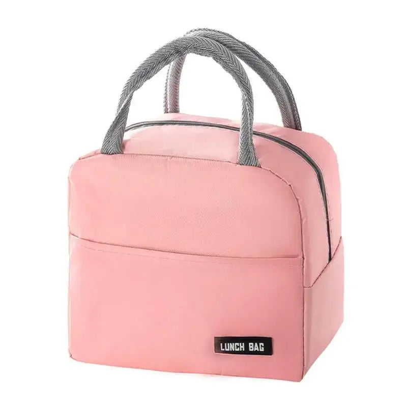 Portable Lunch Box Bag Solid Thickened Thermal Insulation Suitable Qme Pink