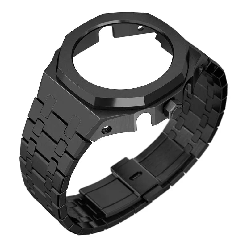 GEN5 GEN4 Modification GA2100 Metal Bezel for Casioak GMAS2100 Mod Kit 4th 3rd Generation Steel Watch Case Strap GA2110 GAB2100 Qme black For GA-2100
