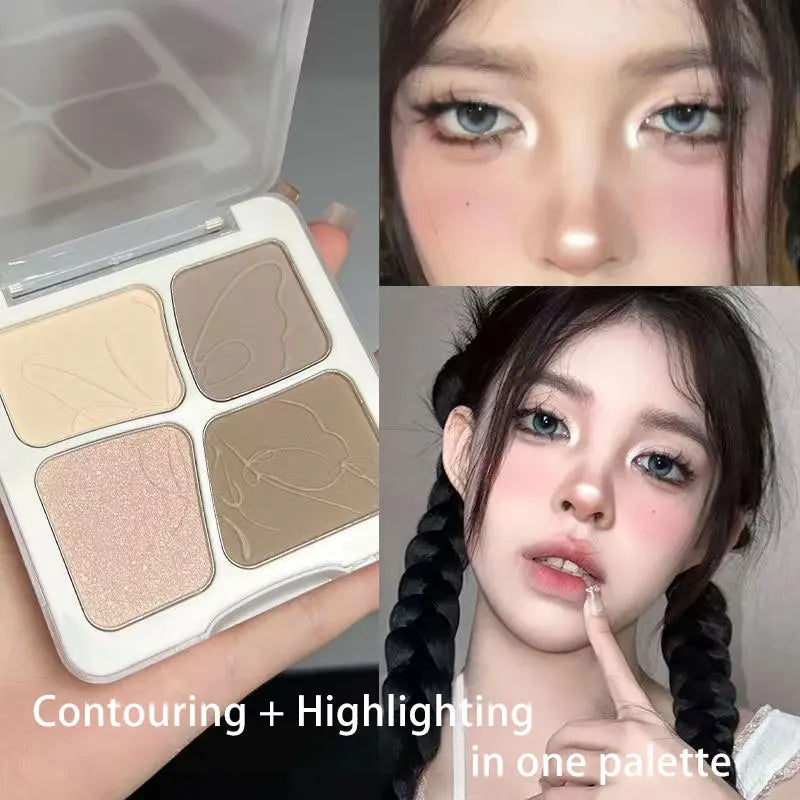 Contour Highlighter Palette, Long-Lasting And Durable, No Clumping, Easy To Mix, Natural And Soft Contours, Facial Shaping Qme