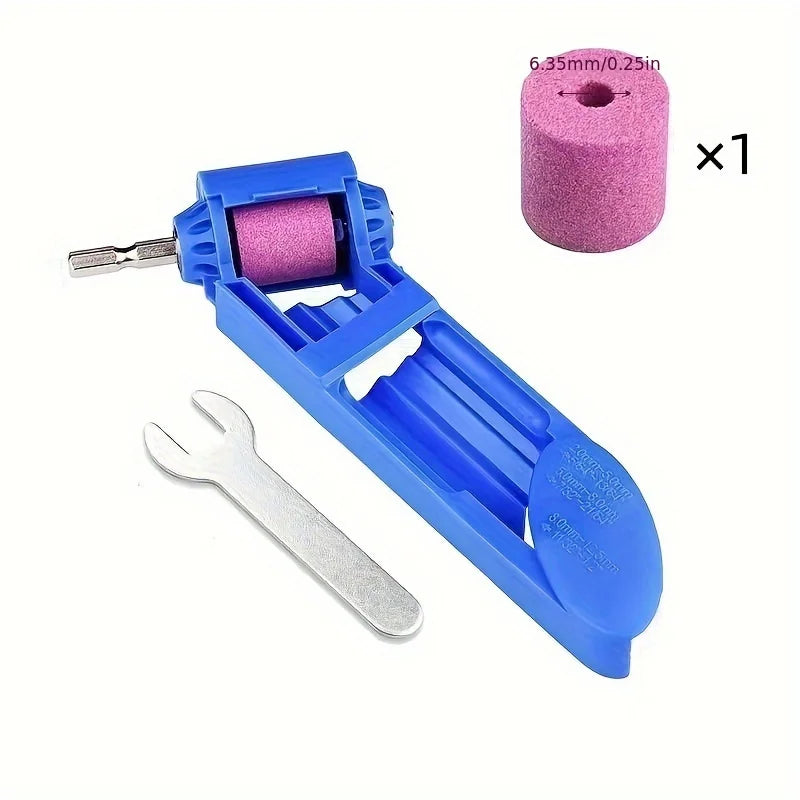 1set Diamond bit sharpener, fixed angle rotary bit polishing tool, plastic body, corundum abrasive Qme 1set Blue