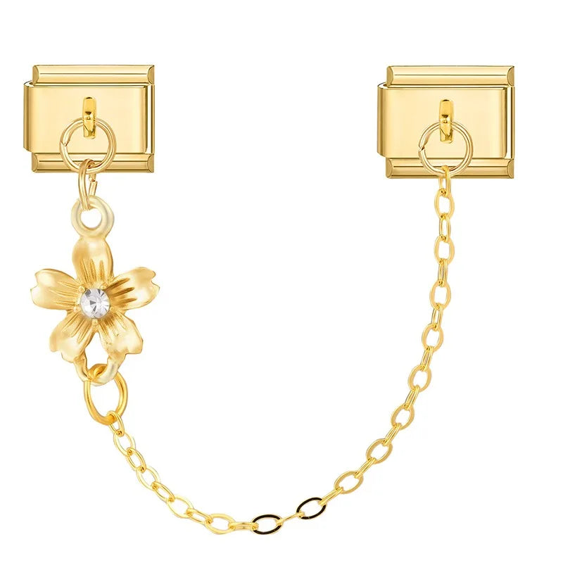 Wholesale Shell Flower Stars Leaf Gold Tassel Chain Italian Charm
