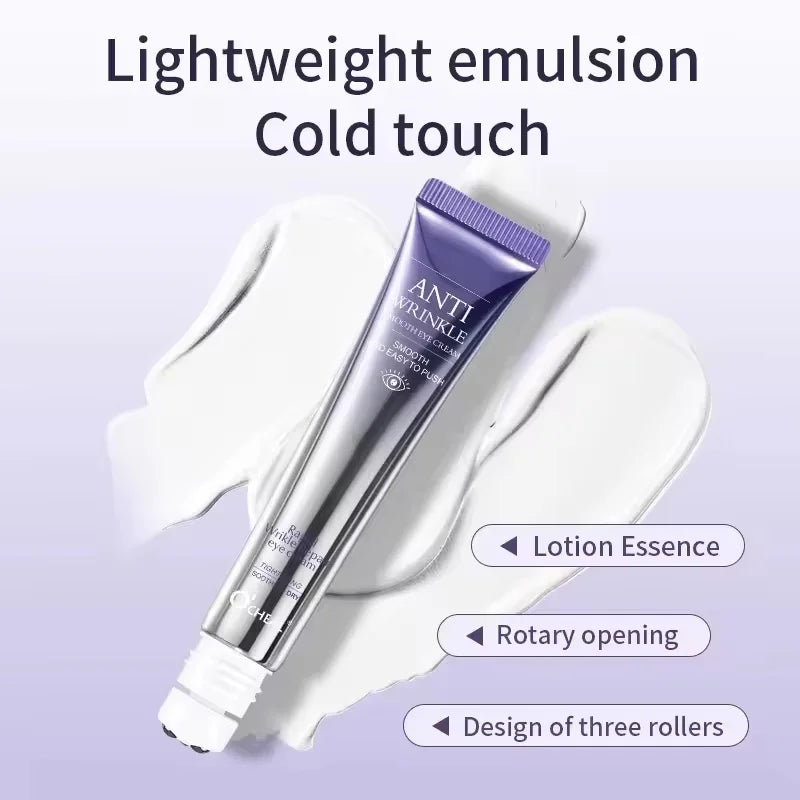 Anti Wrinkle Anti Dark Circle Eye Cream Roller Massager Moisturizing Eye Bags Anti Aging Hyaluronic Acid Eye Skin Care Products Qme
