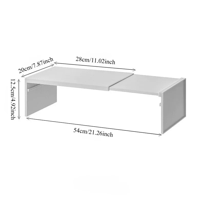 Expandable Storage Shelf, Shoe Rack with Tiered Dividers, Closet Organizer, Wardrobe Storage Cabinet, Desktop Organizer Board Qme