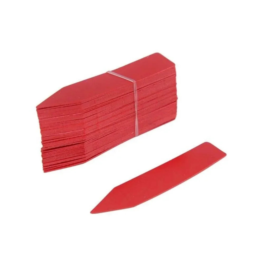 Reusable Waterproof Plant Markers Plastic Plant Stakes Multicolor Write-on Tags Potted Plants Vegetable Seedlings Flower Labels Qme Red