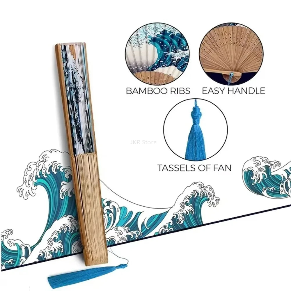 Handheld Folding Ancient Style Fan With Tassel Portable Decorative Photo Prop For Cosplay Party Indoor Atmosphere Decoration Qme