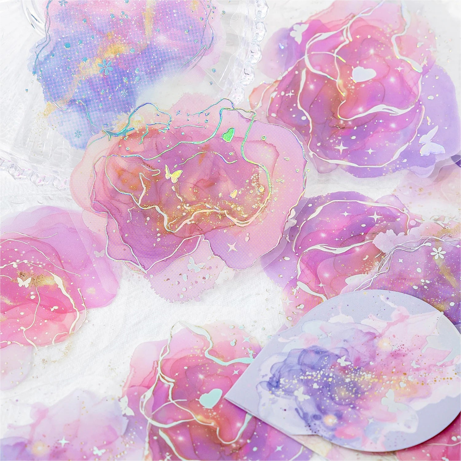 Watercolor spatter Sticker Pack Journaling School Accessories DIY Decorative Scrapbook Color Label Sticker Aesthetic Stationery Qme