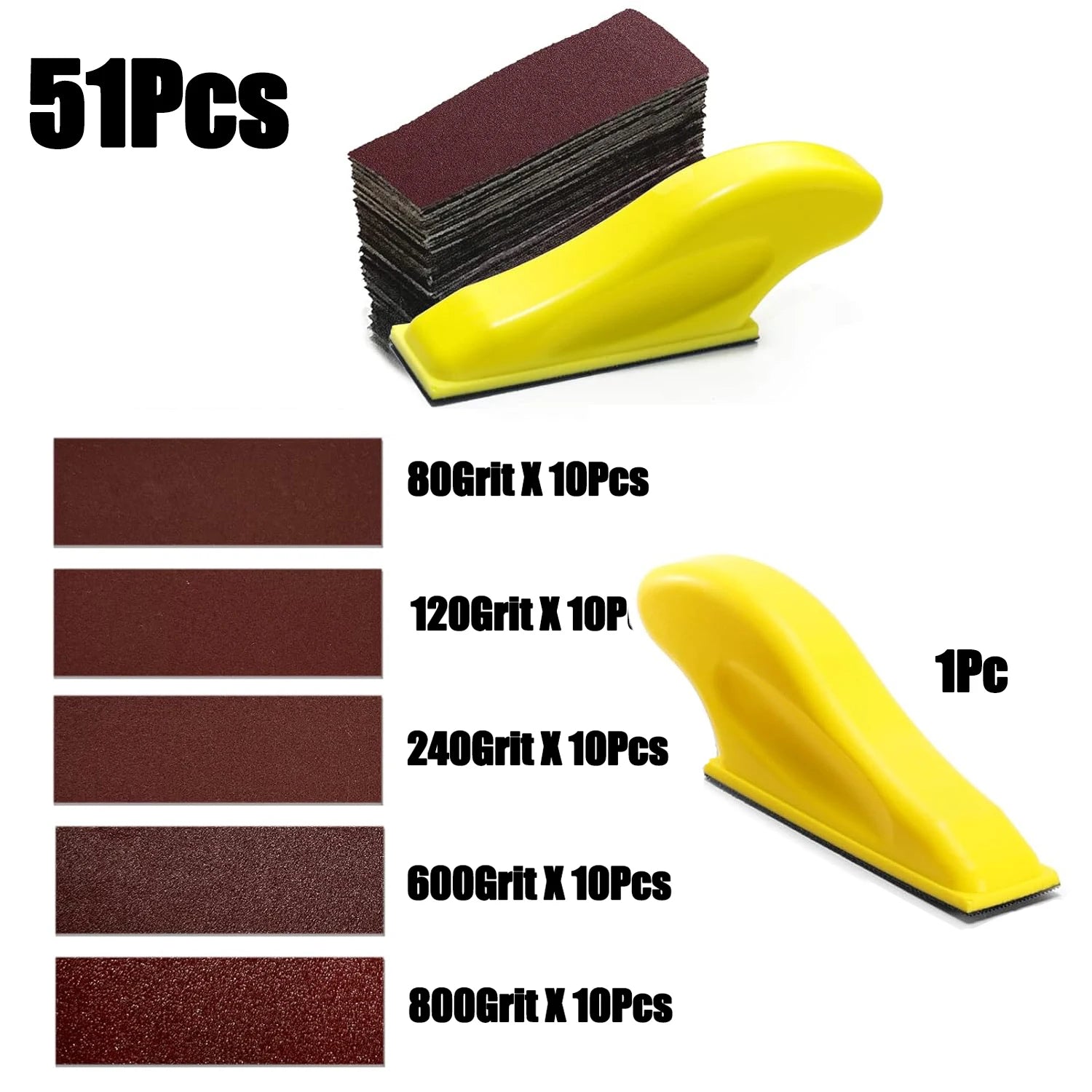 1/20/51PCS Micro Grinder Kit 3.5 X1 for Small Projects, Fine Handle Grinding Tool with Sandpaper 80 120 240 400 600 Grain Size Qme 51pcs