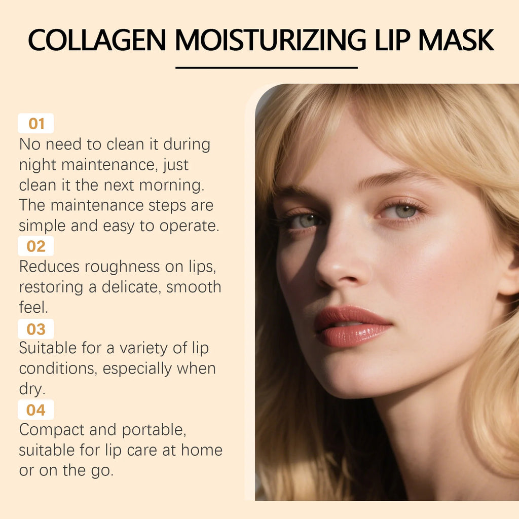 Collagen Lip Mask Overnight Repair Moisturizing Nourishing Treatment for Dry Flaky Lips Women's Lip Care Essential Fade Lip Line Qme