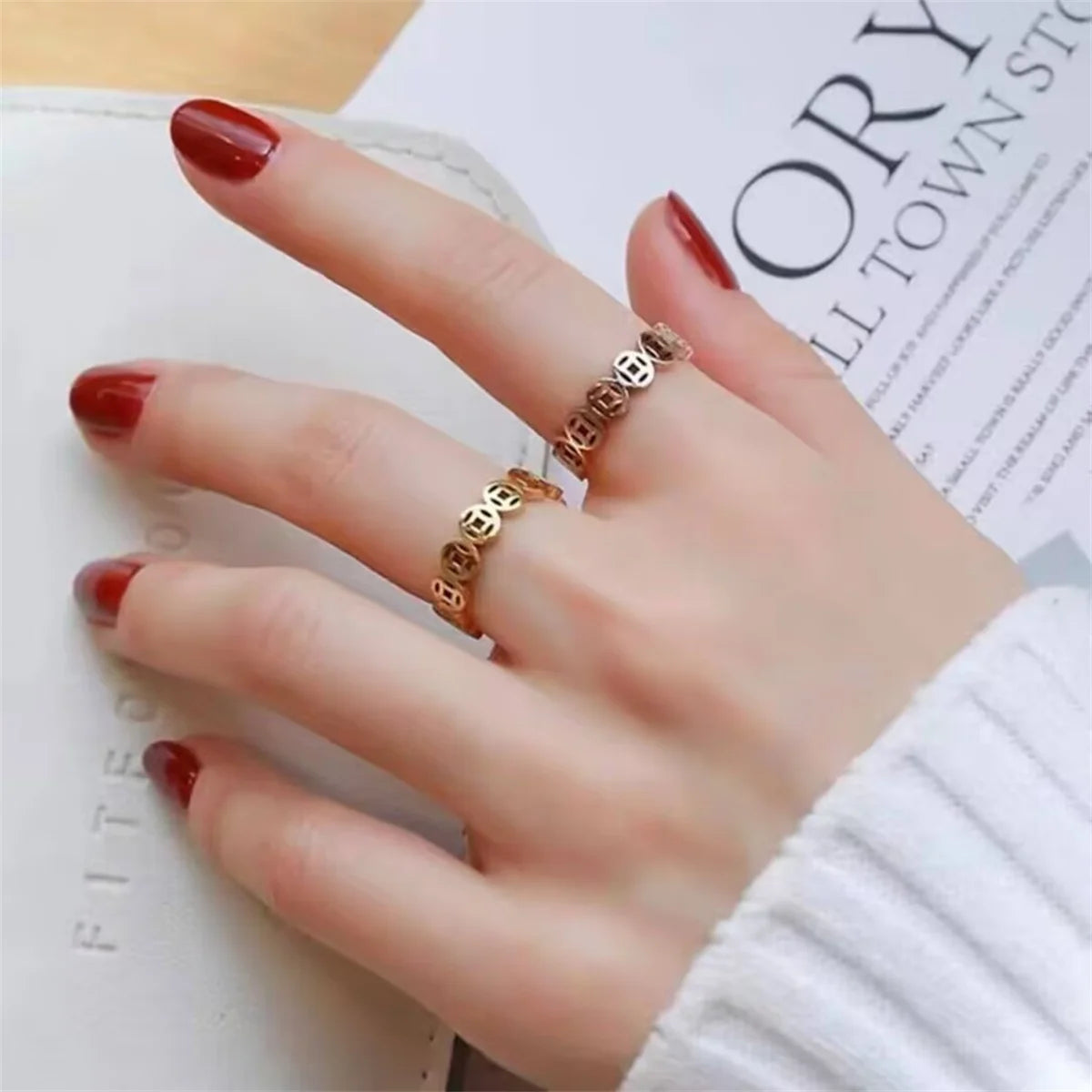 Vintage Copper Coin For Men Money Catcher Classic Versatile Hip Hop Wealth Luckly Finger Rings Jewelry Accessories Gifts Qme