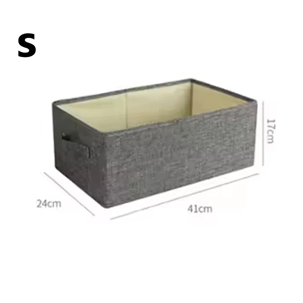 Double Door Drawer Style Foldable Clothes Storage Box Thickened PP Board & Cotton Linen Washable Pants & Apparel Organizer Qme S