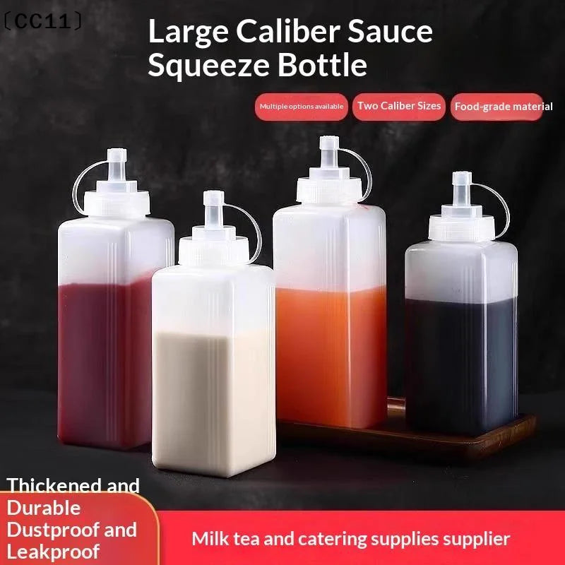 Large Mouth 600 800 Squeeze Sauce Bottle Condiment Dispenser Qme