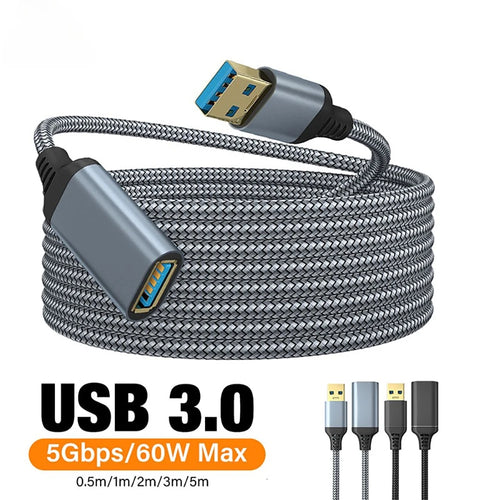 0.5m-5m Transmission Cord For Desktop/Laptop/Mouse/Printer/Camera/Gamepad USB3.0 Extension Cable Female To Male Extender Cord Qme