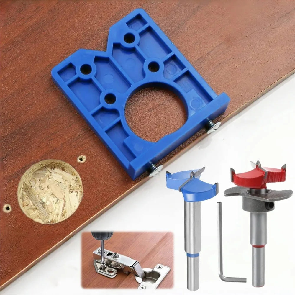 35mm Hinge Hole Drilling Guide Locator DIY Wood Furniture Door Cabinets Hinge Installation Drilling Jig ABS Woodworking Tools Qme