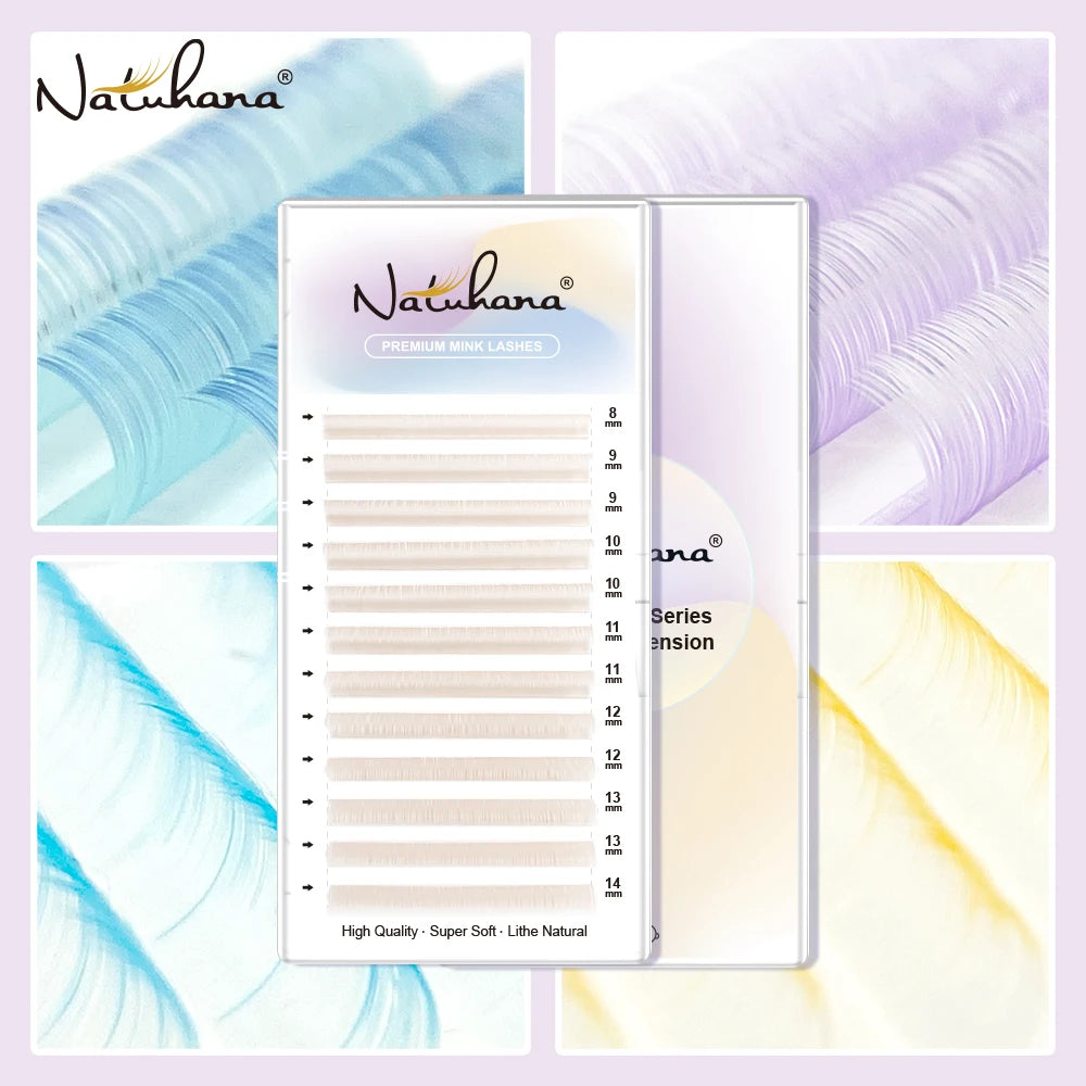NATUHANA Cream Colored Individual Lashes Faux Eyelash Extensions C D Qme