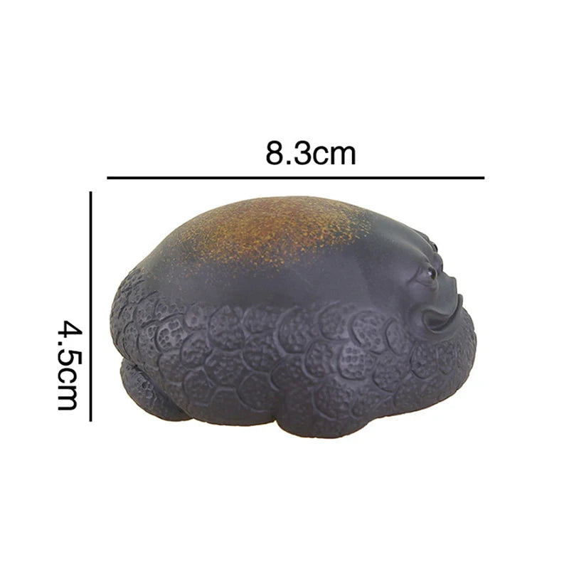 Three-legged Toad Purple Clay Tea Pet Ornaments Handmade Animal Statue Tea Figurine Crafts Sculpture Tea Set Decoration Gifts Qme 1pcs
