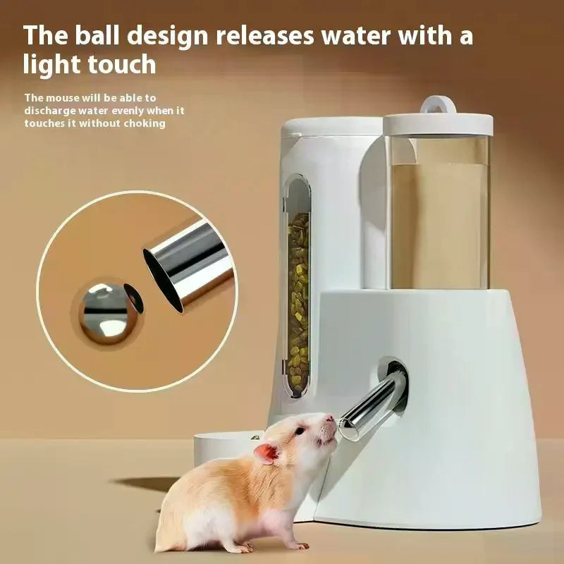 2In1 Hamster Feeder And Waterer Large Capacity Leakproof Automatic Feeder Food Water Dispenser Leak Proof Food Feeding Supplies Qme