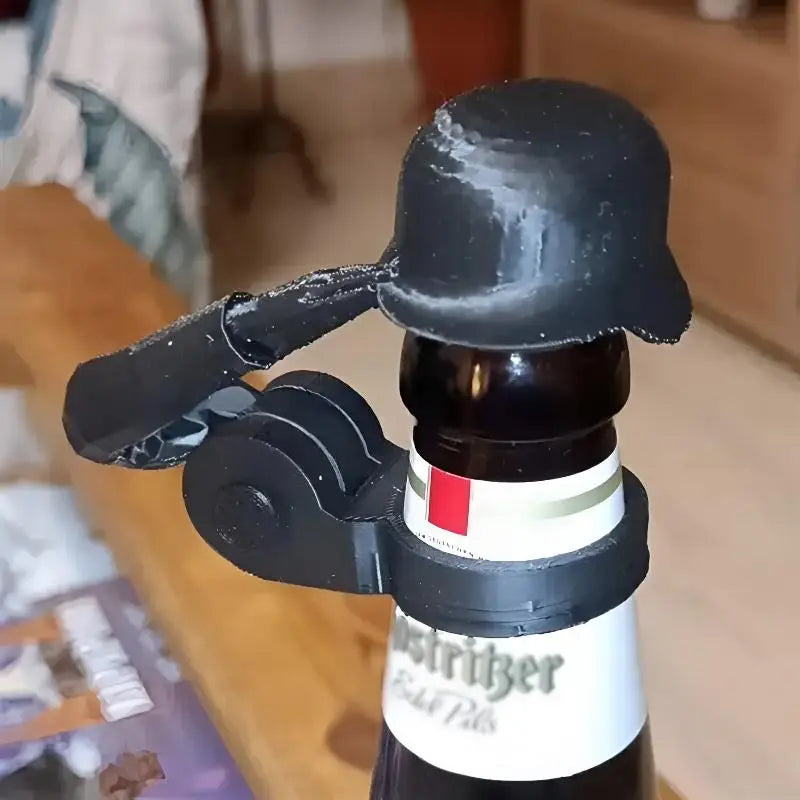Helmet Shaped Soldier Salute Beer Bottle Cap Food Grade Reusable Qme