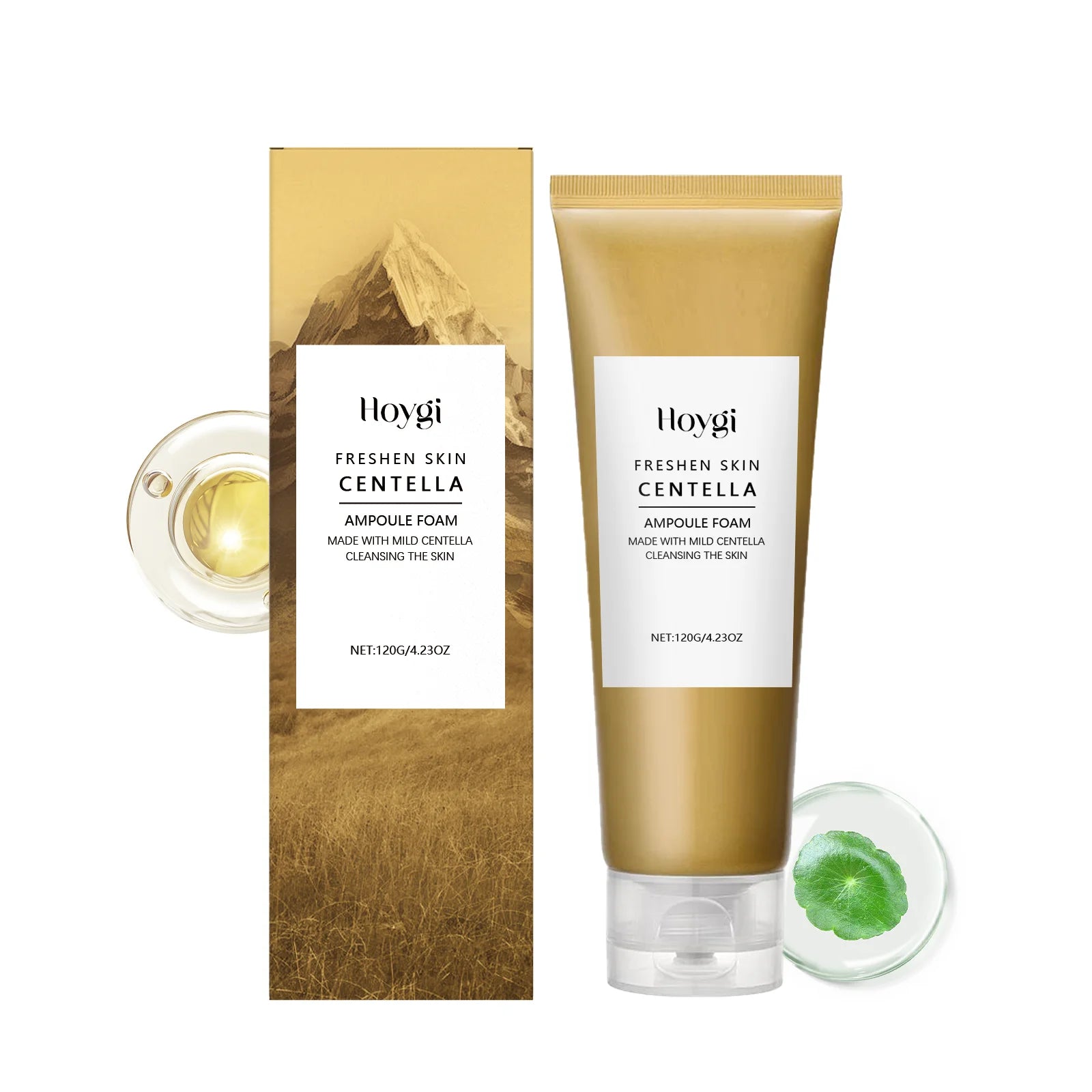 Centella Facial Cleanser Gentle Deep Cleansing Foam Oil Control Soothing Refreshing Pore Care Moisture Lock for Soft Smooth Skin Qme 120g Boxed