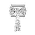 Shiny Round Pearl Zircon Flower Crystal Heart Italian Charm Links Fit 9mm Stainless Steel Bracelet Women Jewelry DIY Making Gift Qme Style 4