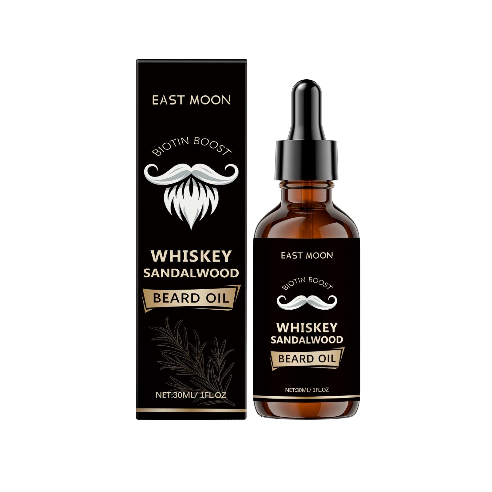 Rosemary Beard Care Essential Oil for Men's Thick Soft Smooth Nutritious Beard Oil Beard CareSoftening Styling Non-Greasy Qme 30ml Boxed