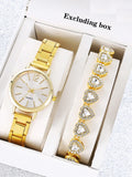 2-piece fashionable and trendy women's slim and narrow watches, simple and versatile, student women's quartz watch set Qme Jin Bai No
