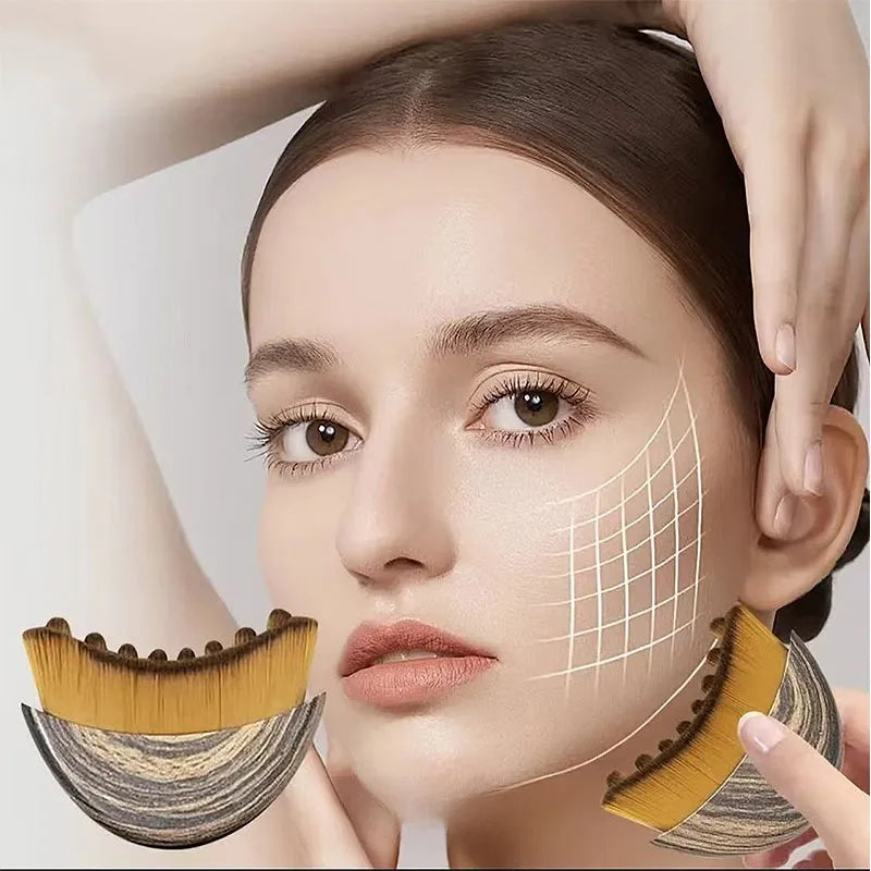 Lymphatic Contour Face Brush Ergonomically Designed Fit Sculpting Qme