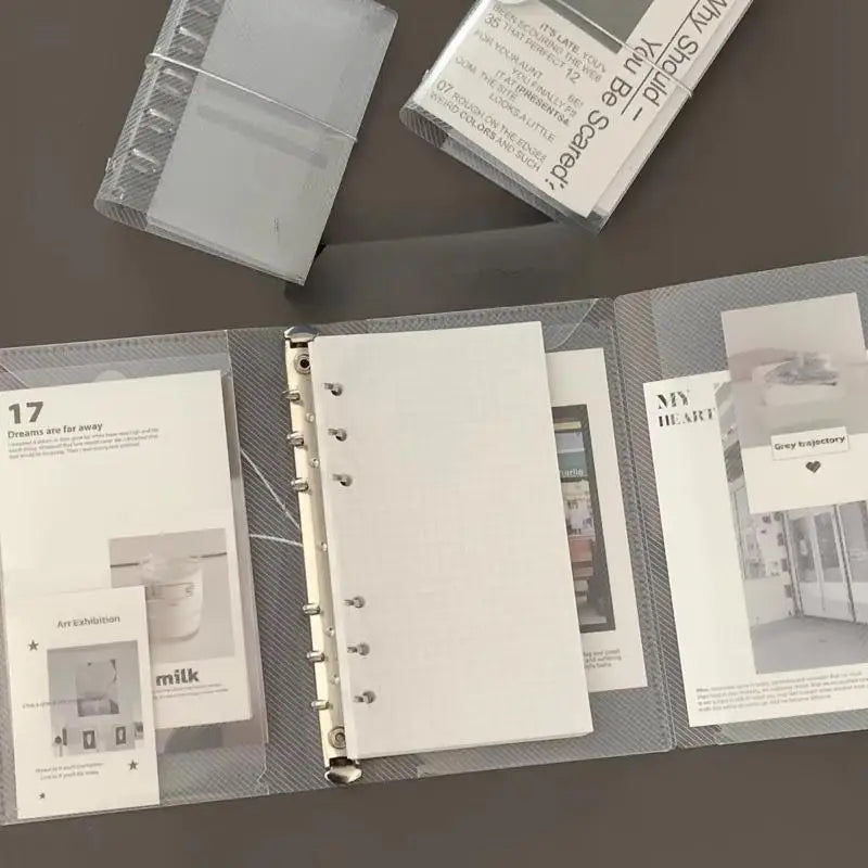 M5 A6 Diagonal PP Three Fold Loose Notebook Cover Mini Portable Qme