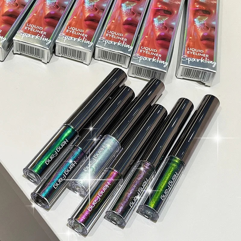 Flash Liquid Eyeliner Durable Shiny Waterproof Colored Liquid Eyeliner Eyeshadow Metallic Pearlescent Chameleon Eyeliner Makeup Qme