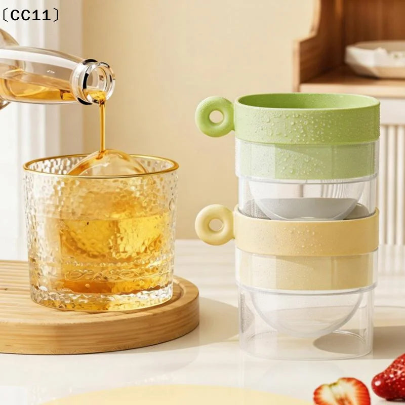 Ice Ball Maker Round Silicone Mold Cocktails Bourbon Sphere Tray Qme