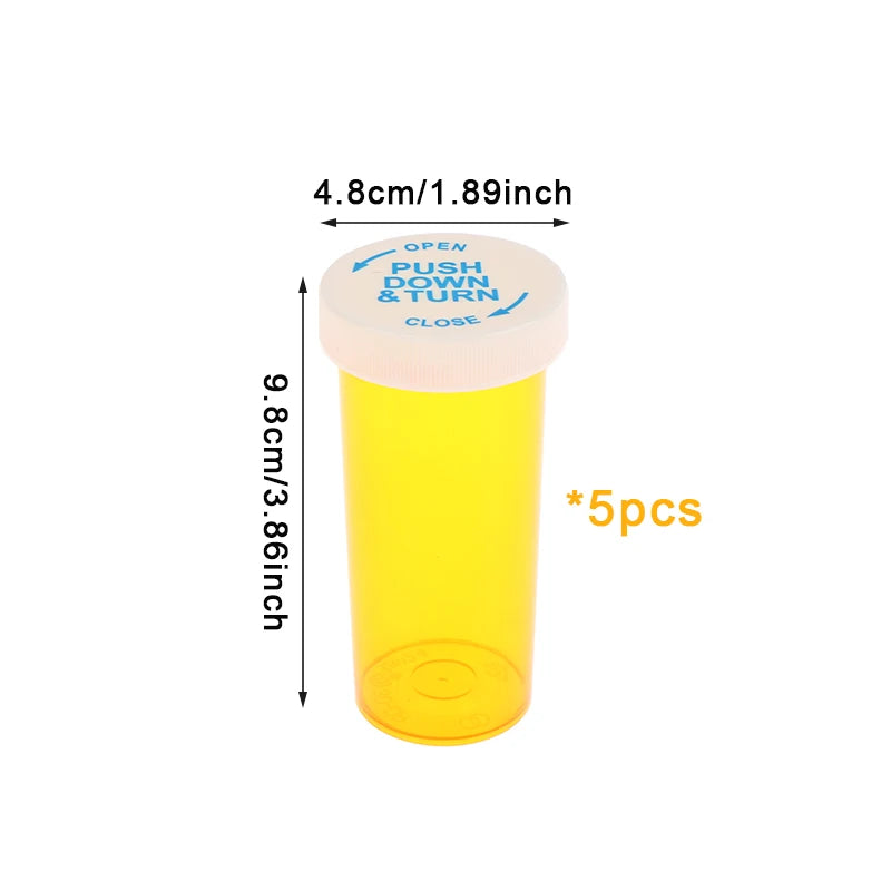 Plastic Medicine Pill Bottles Child Resistant Caps Containers Travel Qme A6