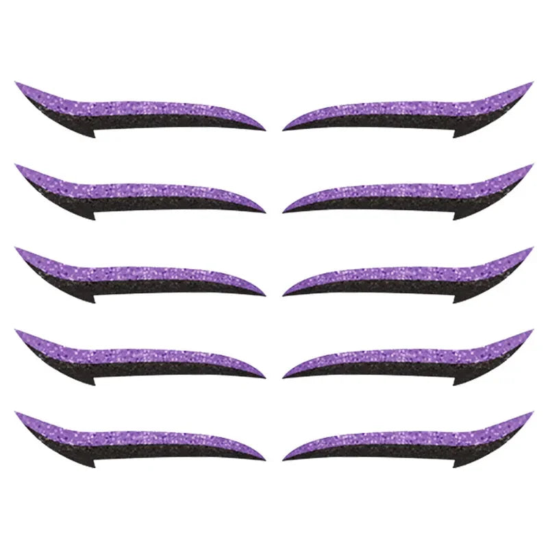 5/6Pair Glitter Eyeliner Sticker Set Self Adhesive Eyeliner Reusable Eyeliner Sticker DoubleLine Eyelid Patch Face Makeup Beauty Qme 5 Pairs Purple
