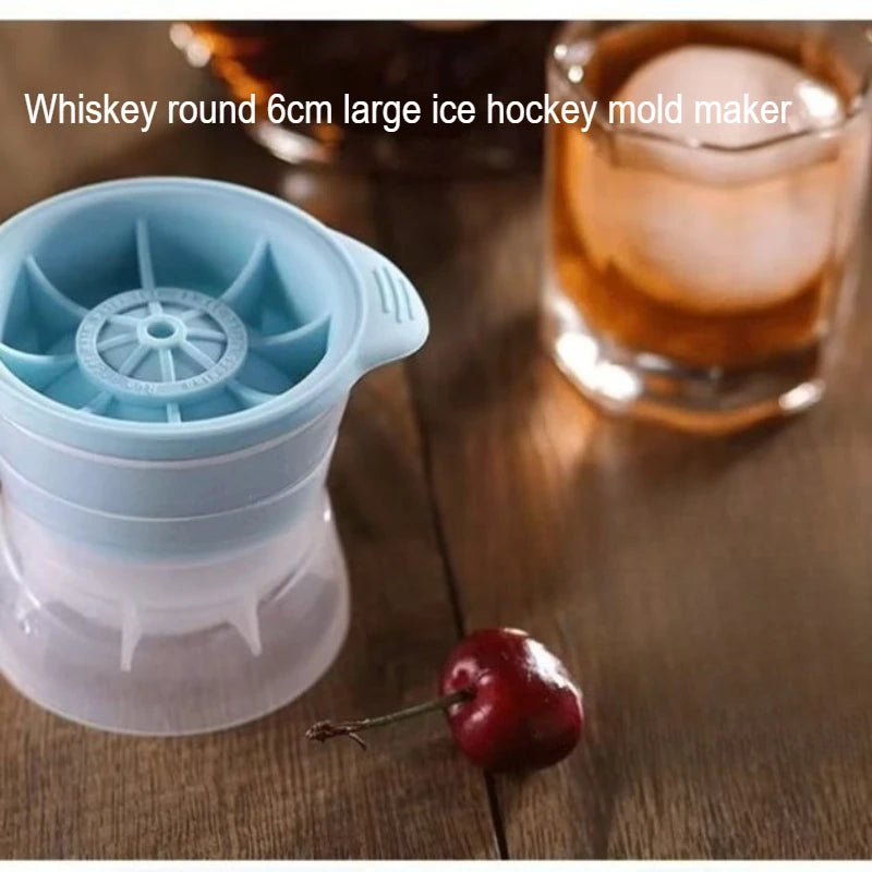 Whiskey Round Large Ice Hockey Mold Maker Kitchen Spherical Silicone Qme