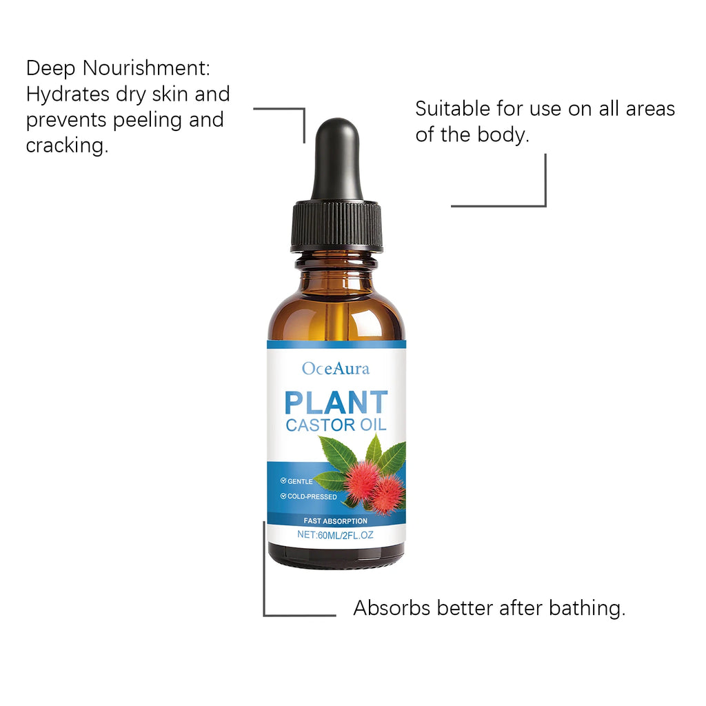 Oceaura Plant Castor Oil Cold-pressed Fast Absorption Deep Nourishing Qme