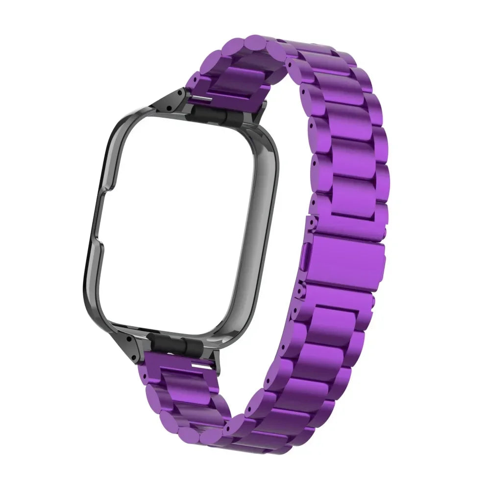 Stainless Steel Strap For Redmi Watch 3 Active Smart Watch Magnetic loop Bracelet Metal Case Protector Mi Watch lite Watchband Qme Purple Redmi Watch 3 Lite