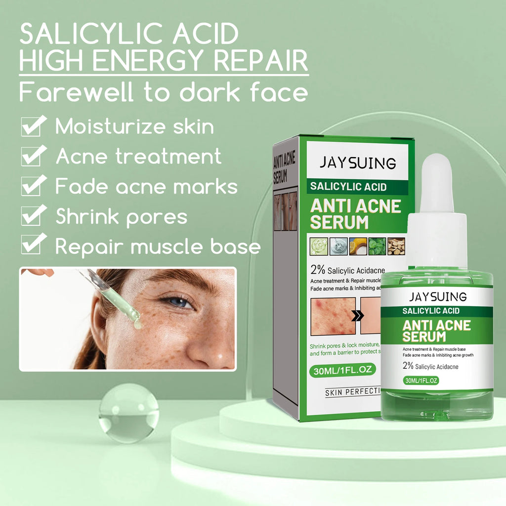 Salicylic Acid Anti Acn-e Face Serum Hydrating Fader Acne Mark Pimple Blackhead Removal Shrink Pores Oil Control Facial Essence Qme