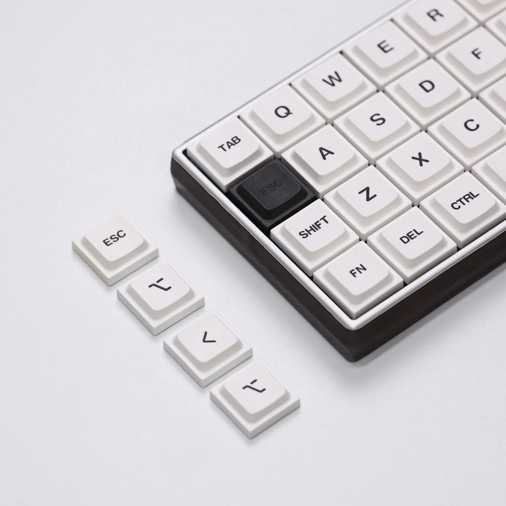 Chosfox 52 Keys LAK White Low Profile PBT Keycaps for Kailh 1353 and Cross-core Low-profile Switch Mechanical Keyboard Keycaps Qme