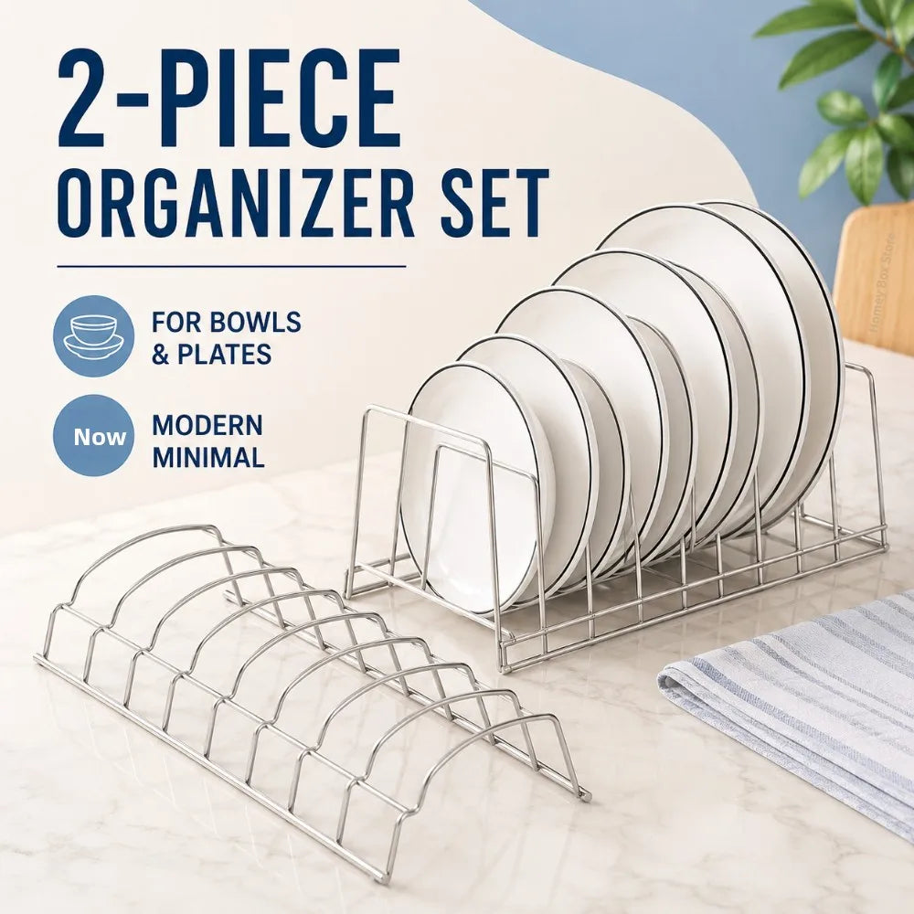 Household Kitchen Stainless Steel Dish Drainer Organizer Multipurpose Silver Storage Rack For Plates Bowls Saving Counter Space Qme