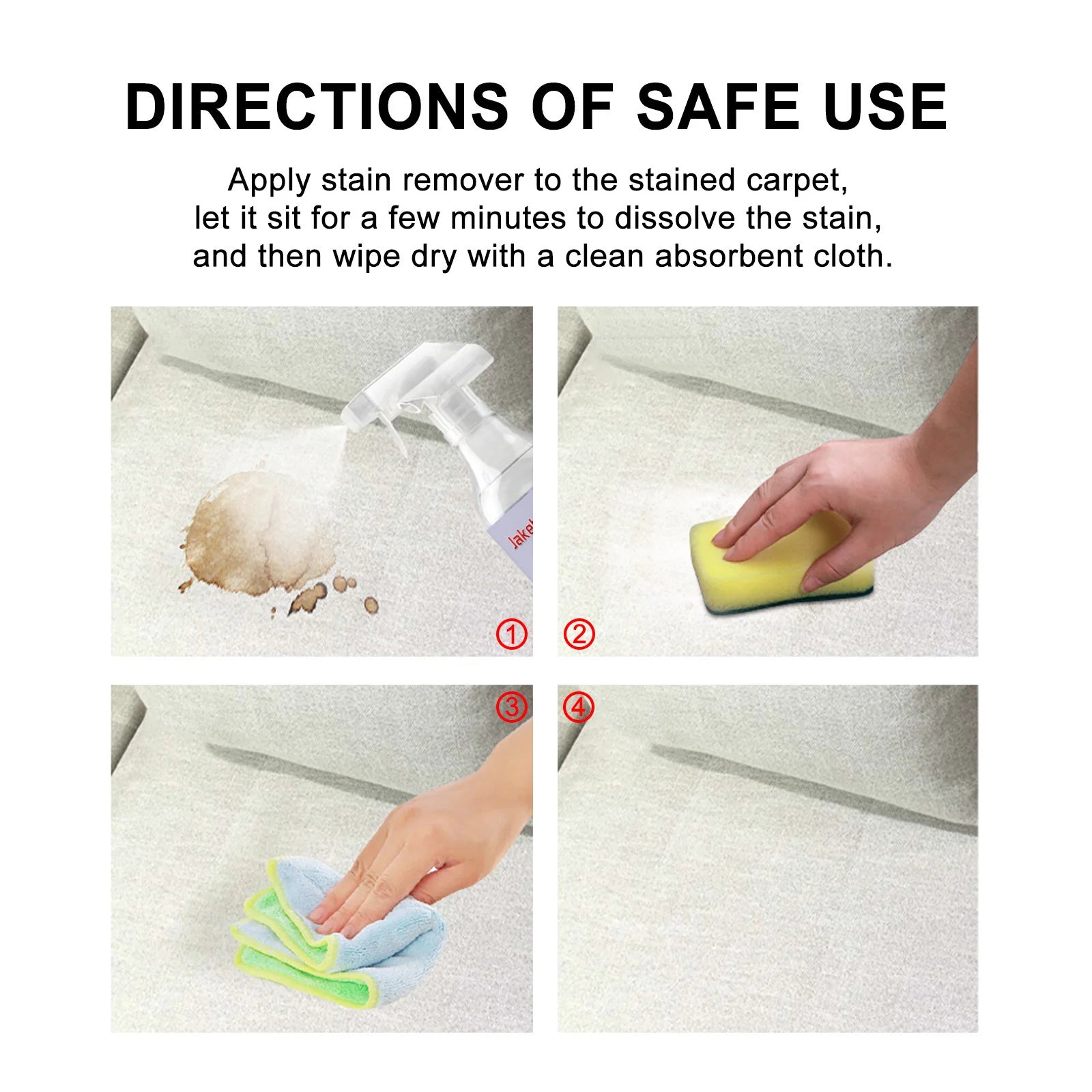Carpet Cleaner Liquid Safe Lasting Powerful Stains Remover Fabric Sofa Surfaces Clean Multifunctional Carpet Fragrance Detergent Qme